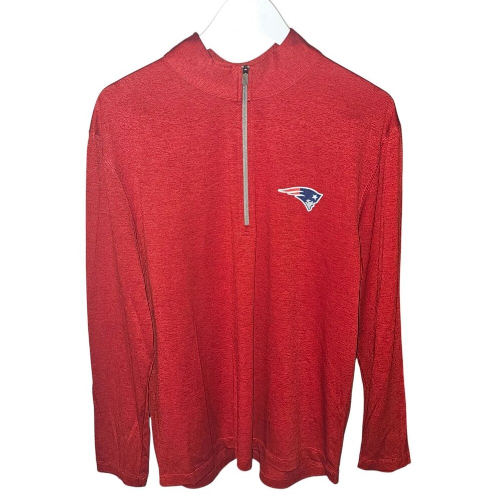 NFL Team Apparel Mens Quarter-Zip Pullover Sweatshirt L/G New England Patriots